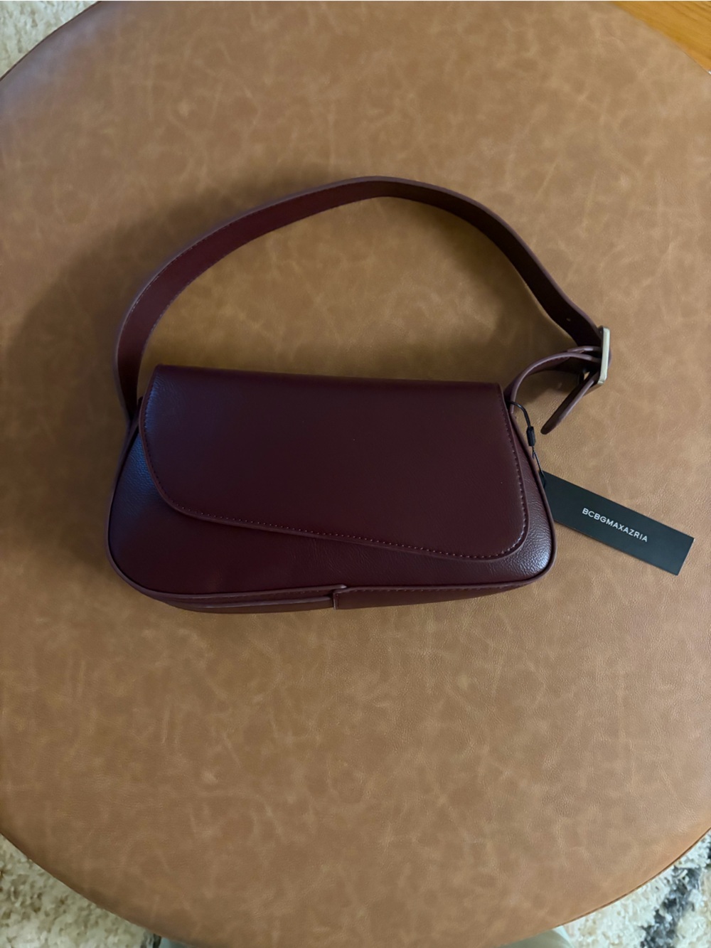 BCBGMaxAzria Burgundy Leather Shoulder Bag